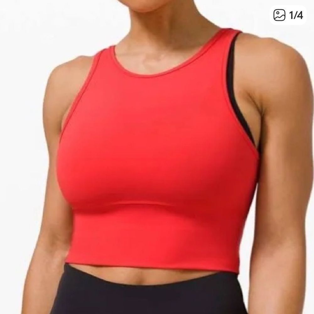 Lululemon Power Pivot Tank Cropped Coral Pink Womens 12